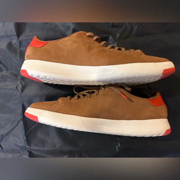 Cole Haan GrandPro OS Tennis Sneaker Tan Nubuck & Scarlet Flame Men's Size 11 W - Picture 5 of 8